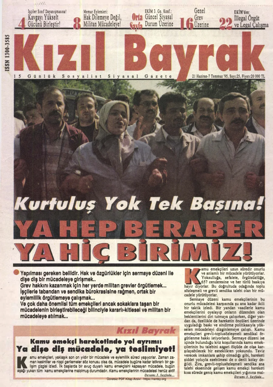 Kızılbayrak Yıl 1995 Sayı 25 21 Haziran 7 Temmuz kapak görseli