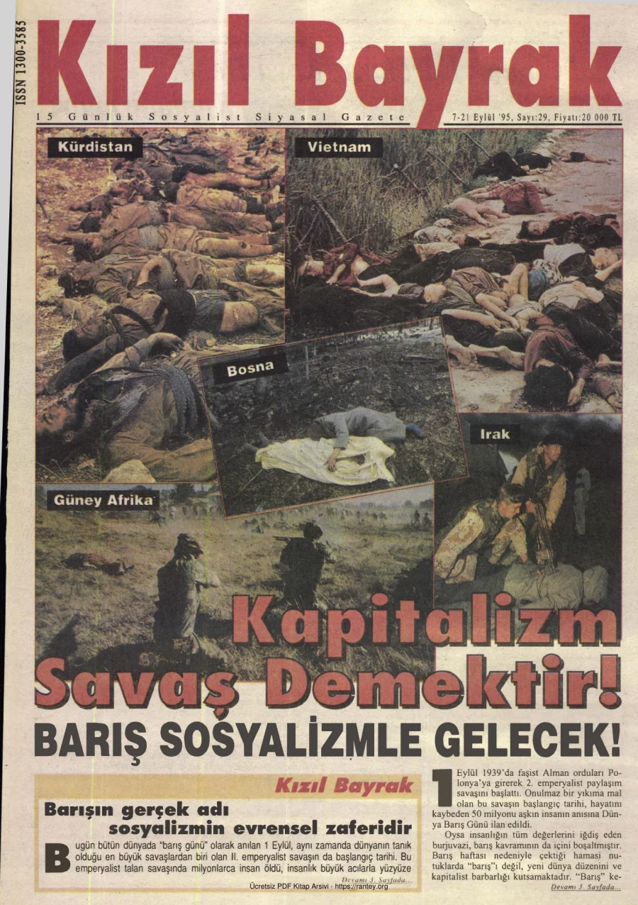 Kızılbayrak Yıl 1995 Sayı 29 7 21 Eylül kapak görseli