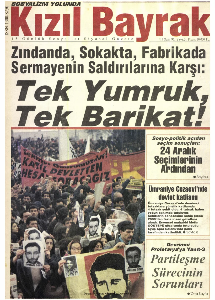Kızılbayrak Yıl 1996 Sayı 01 15 Ocak kapak görseli