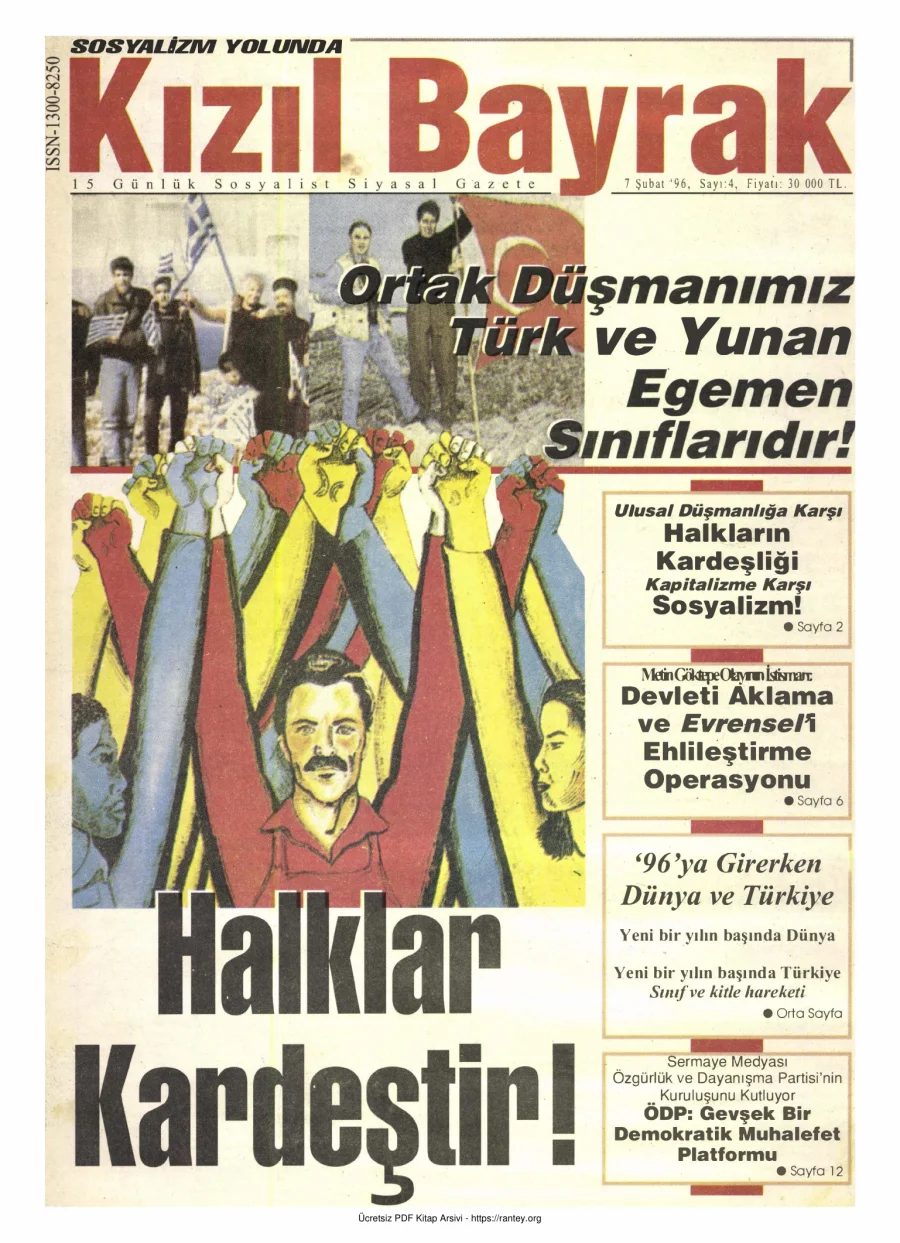 Kızılbayrak Yıl 1996 Sayı 02 7 Şubat kapak görseli