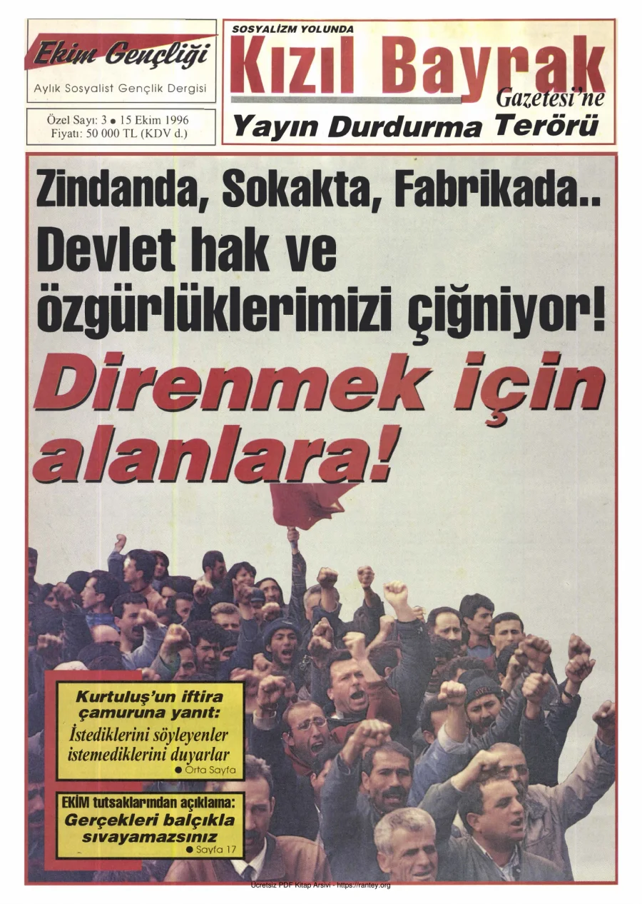 Kızılbayrak Yıl 1996 Sayı 14 15 Ekim kapak görseli