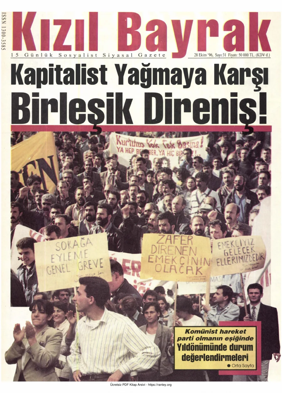Kızılbayrak Yıl 1996 Sayı 15 28 Ekim kapak görseli