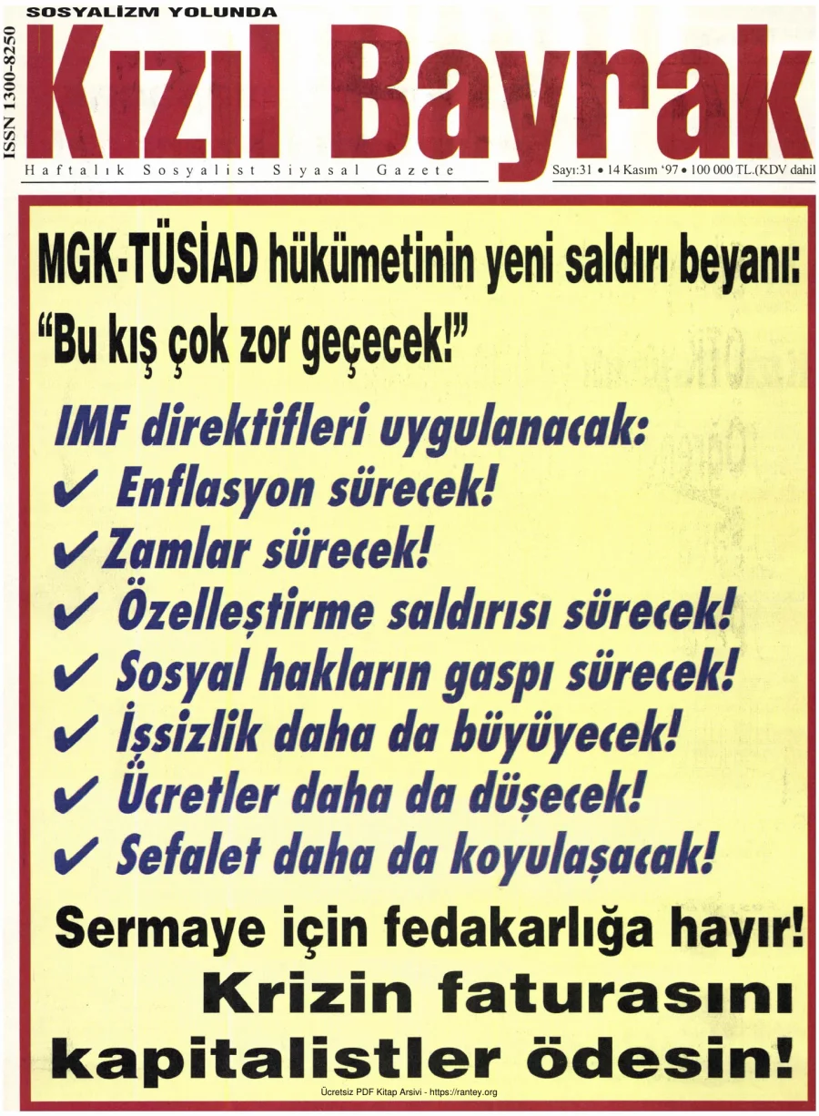 Kızılbayrak Yıl 1997 Sayı 35 14 Kasım kapak görseli