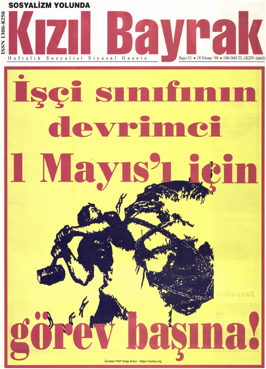 Kızılbayrak Yıl 1998 Sayı 14 18 Nisan kapak görseli