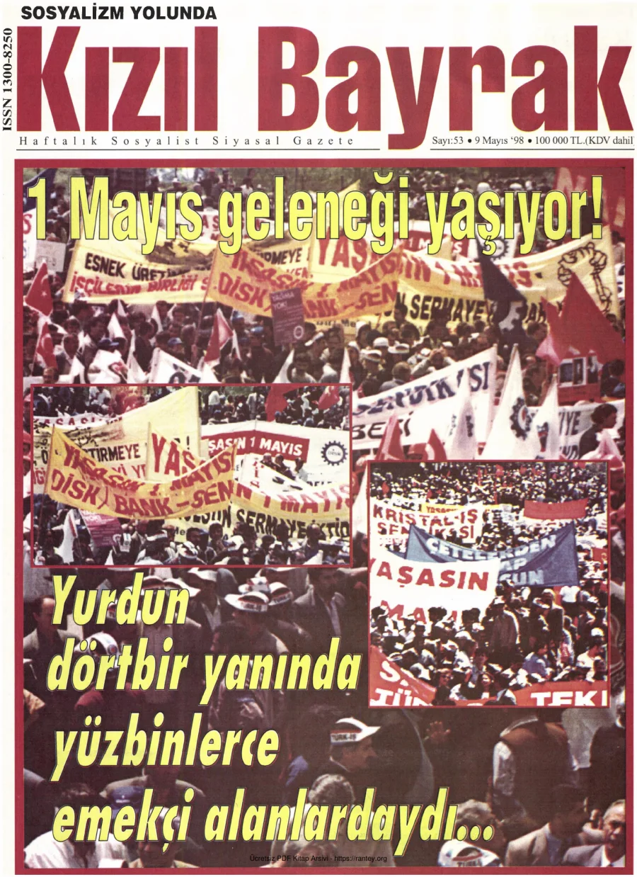 Kızılbayrak Yıl 1998 Sayı 16 9 Mayıs kapak görseli