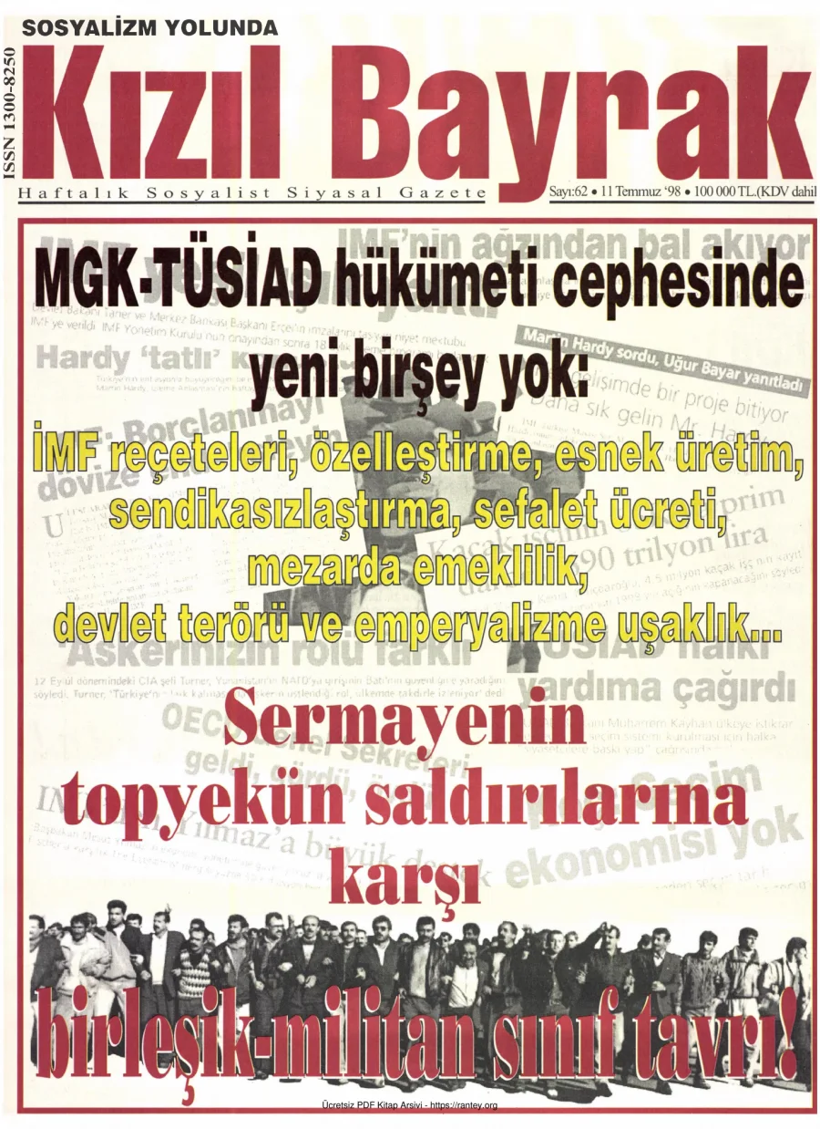 Kızılbayrak Yıl 1998 Sayı 25 11 Temmuz kapak görseli