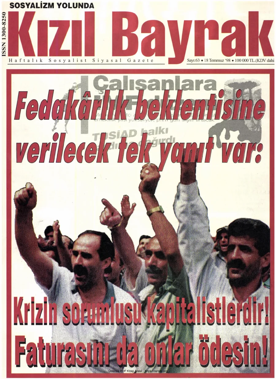 Kızılbayrak Yıl 1998 Sayı 26 18 Temmuz kapak görseli