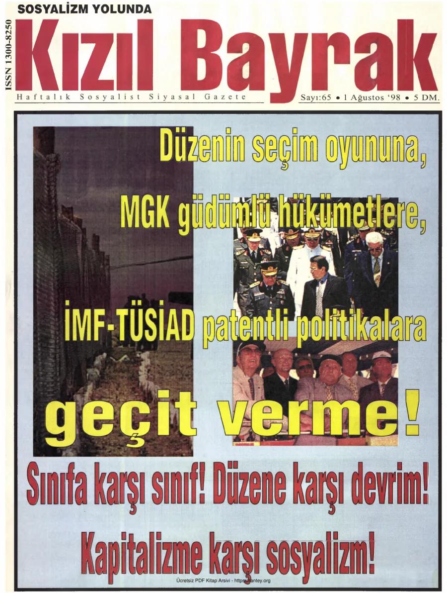 Kızılbayrak Yıl 1998 Sayı 28 1 Ağustos kapak görseli