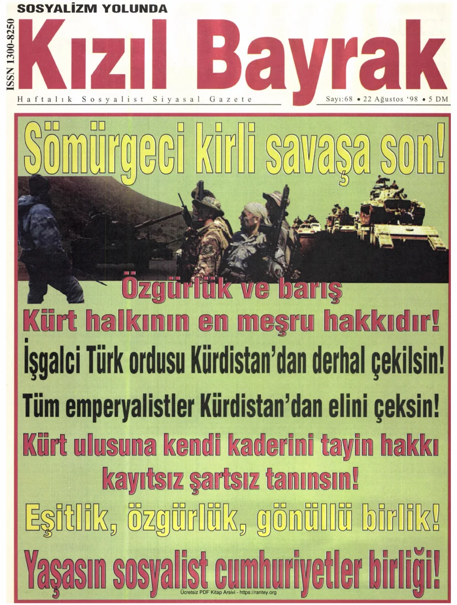 Kızılbayrak Yıl 1998 Sayı 31 22 Ağustos kapak görseli