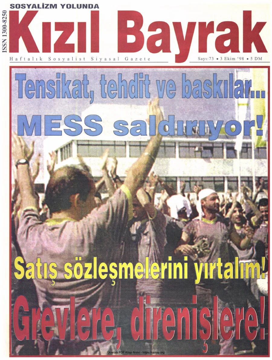 Kızılbayrak Yıl 1998 Sayı 36 3 Ekim kapak görseli