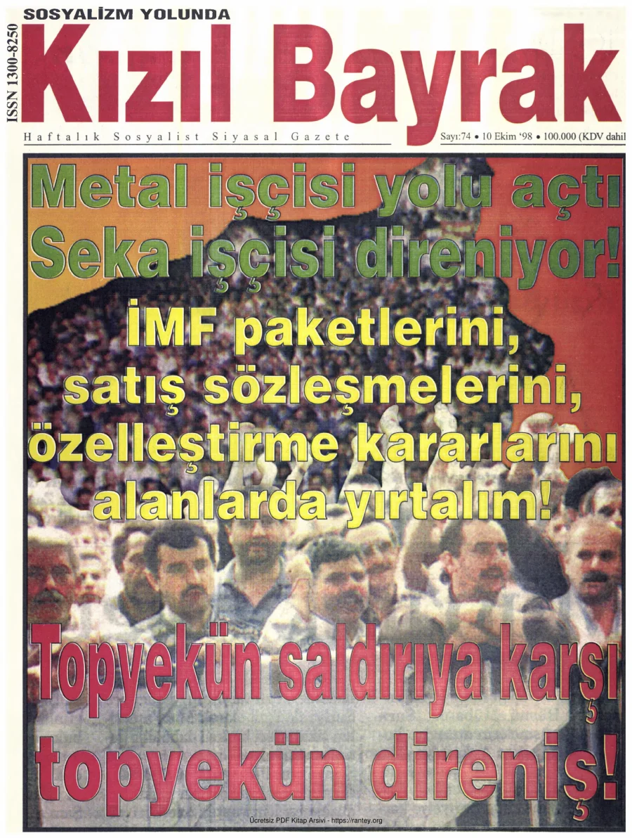 Kızılbayrak Yıl 1998 Sayı 37 10 Ekim kapak görseli