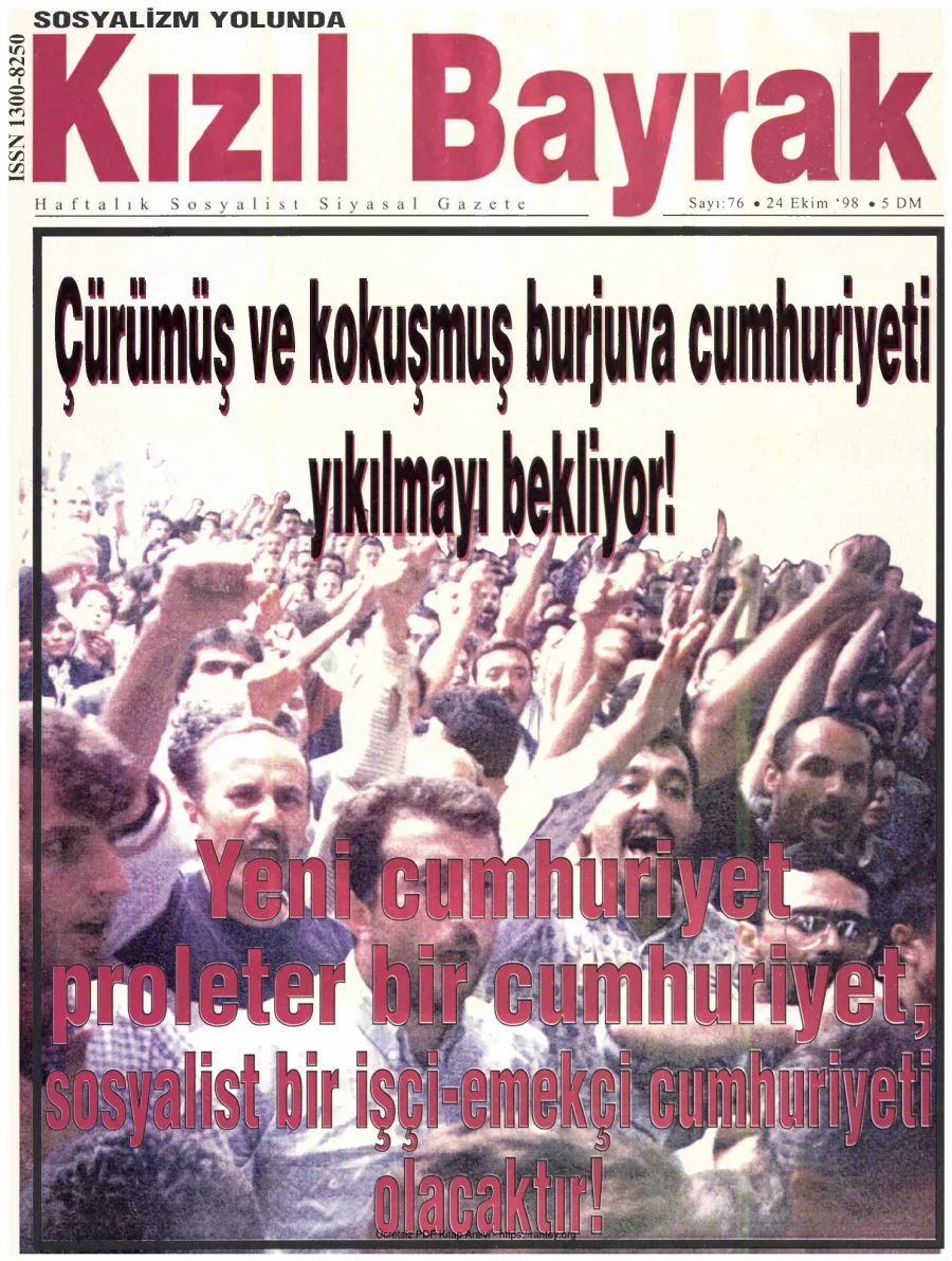Kızılbayrak Yıl 1998 Sayı 39 24 Ekim kapak görseli