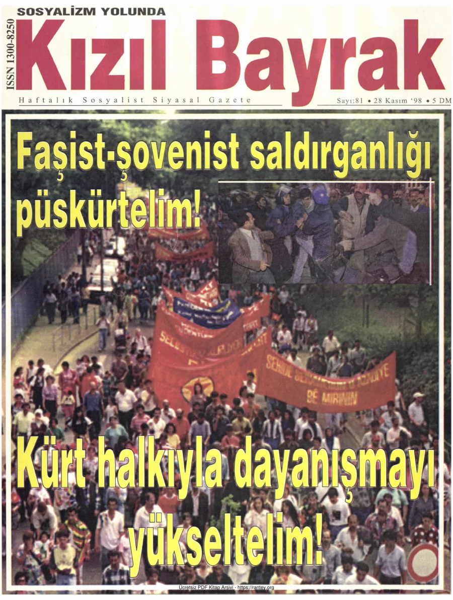 Kızılbayrak Yıl 1998 Sayı 44 28 Kasım kapak görseli