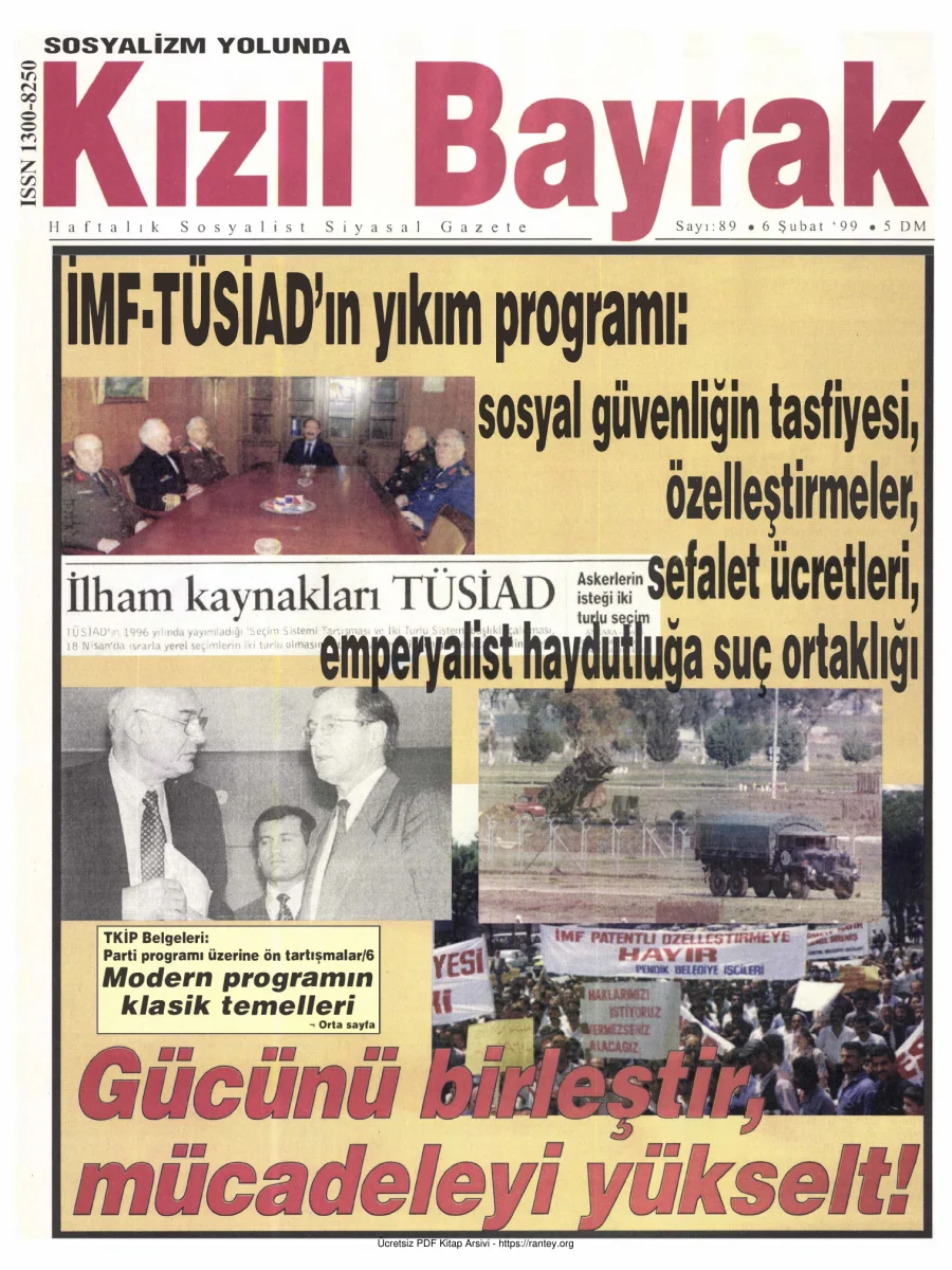 Kızılbayrak Yıl 1999 Sayı 04 6 Şubat kapak görseli