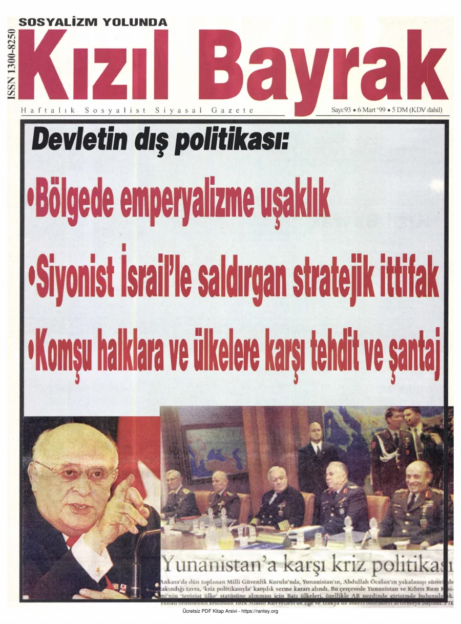 Kızılbayrak Yıl 1999 Sayı 08 6 Mart kapak görseli