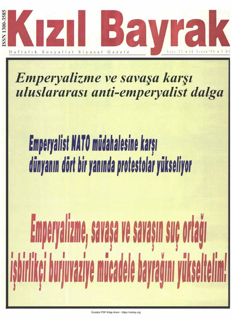 Kızılbayrak Yıl 1999 Sayı 13 10 Nisan kapak görseli