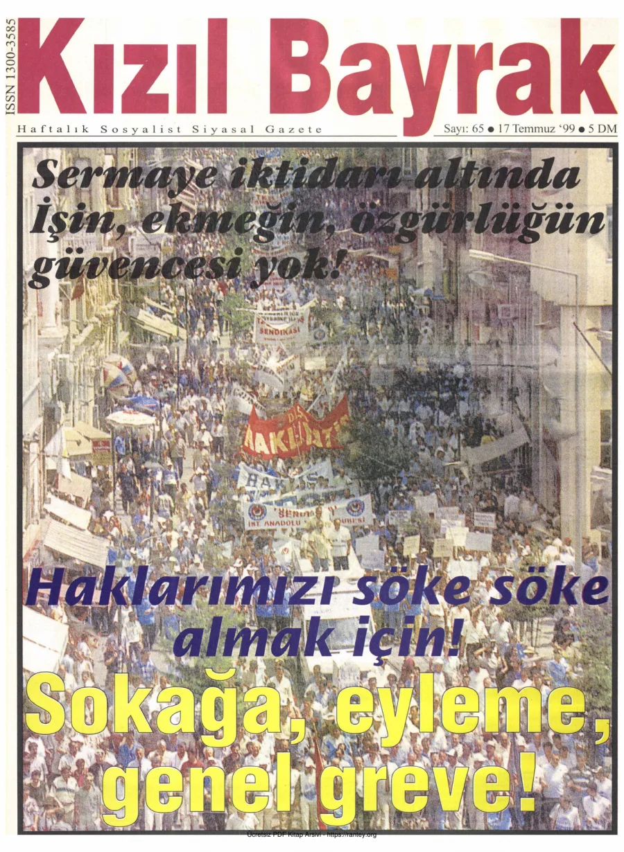 Kızılbayrak Yıl 1999 Sayı 26 17 Temmuz kapak görseli