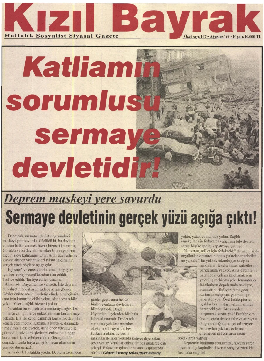 Kızılbayrak Yıl 1999 Sayı 31 21 Ağustos kapak görseli