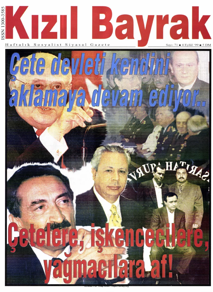 Kızılbayrak Yıl 1999 Sayı 33 4 Eylül kapak görseli