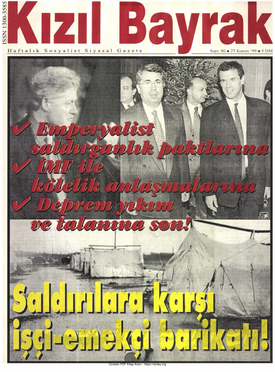 Kızılbayrak Yıl 1999 Sayı 45 27 Kasım kapak görseli