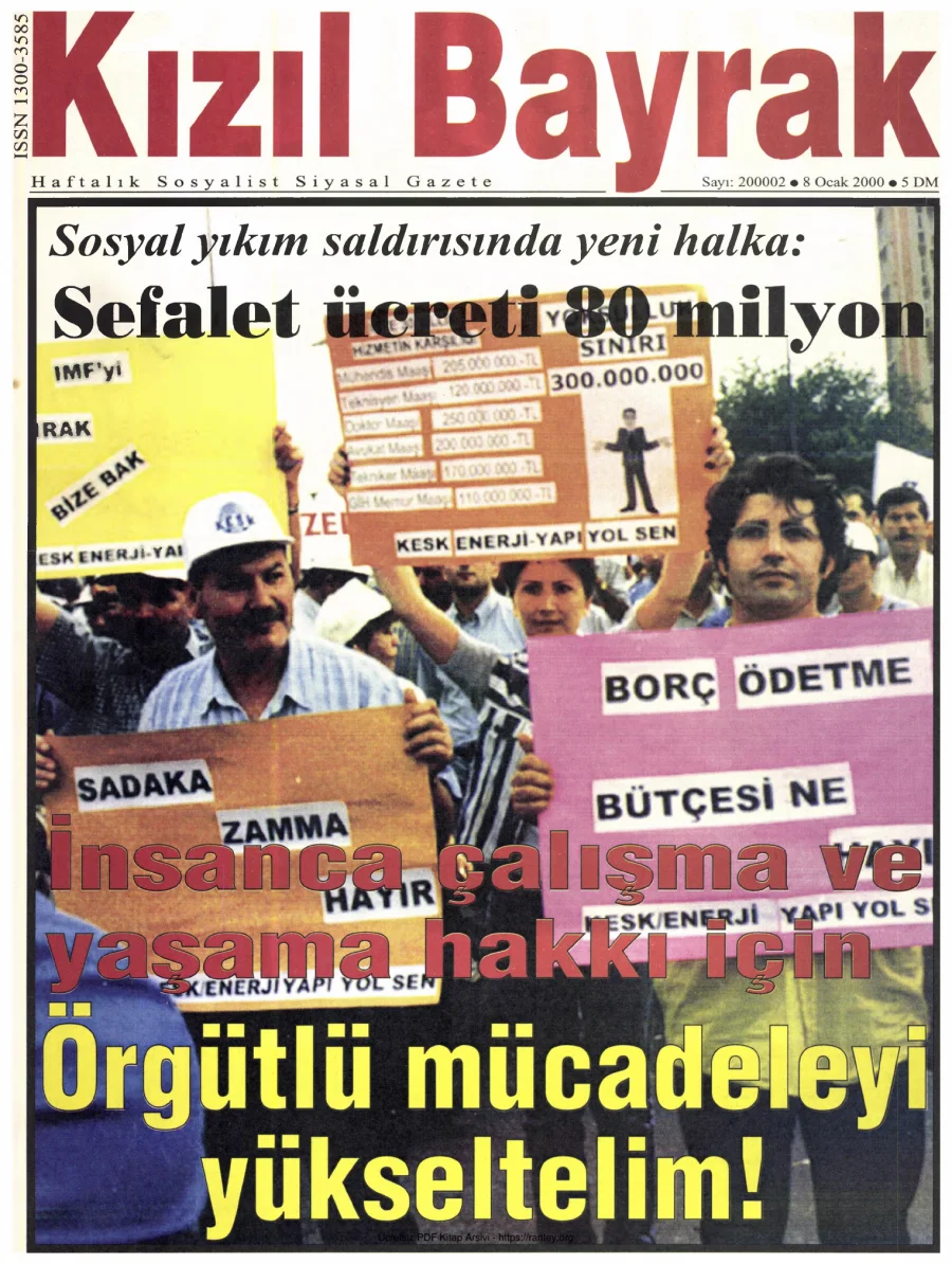 Kızılbayrak Yıl 2000 Sayı 02 8 Ocak kapak görseli