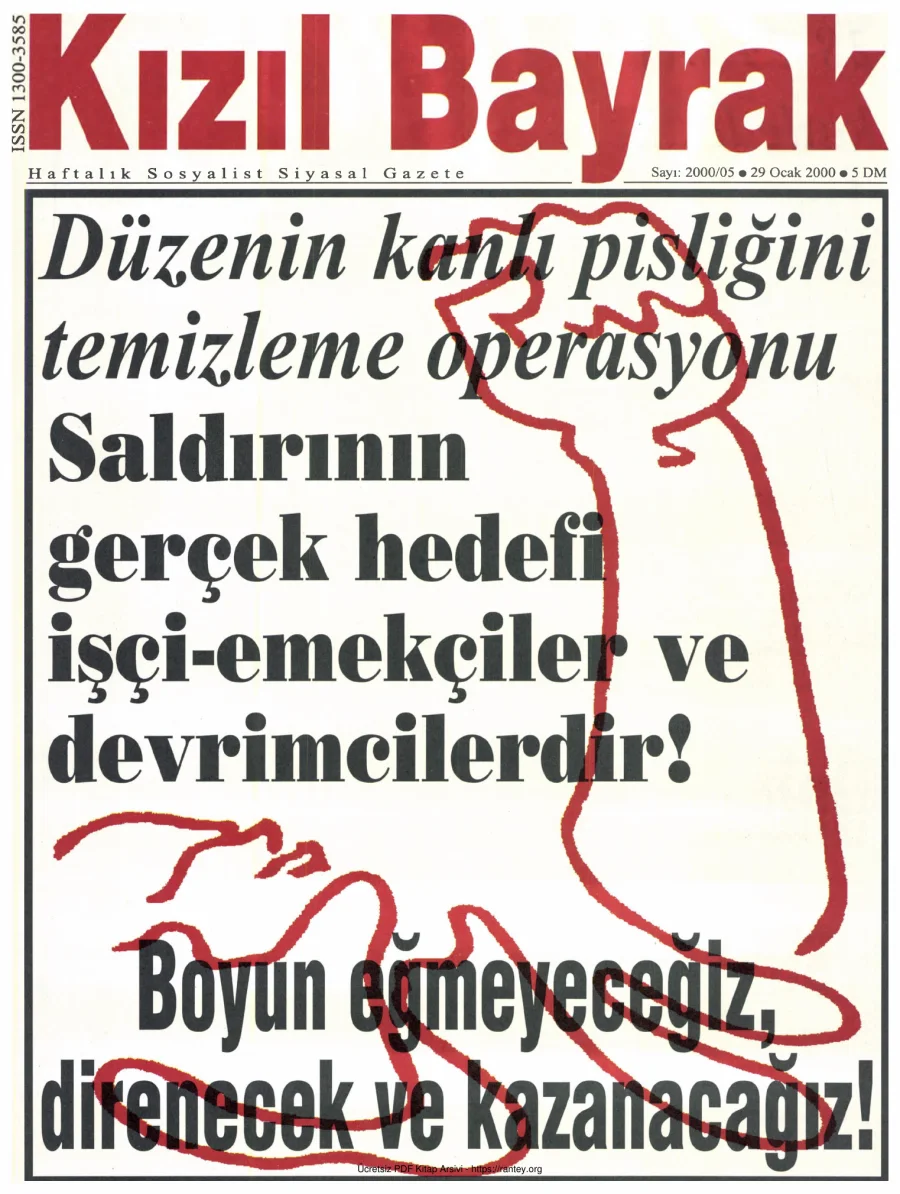 Kızılbayrak Yıl 2000 Sayı 05 29 Ocak kapak görseli