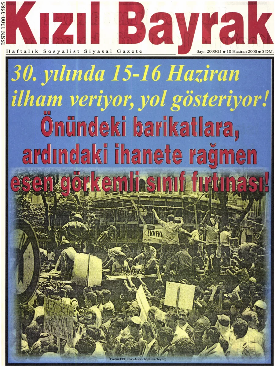 Kızılbayrak Yıl 2000 Sayı 21 10 Haziran kapak görseli