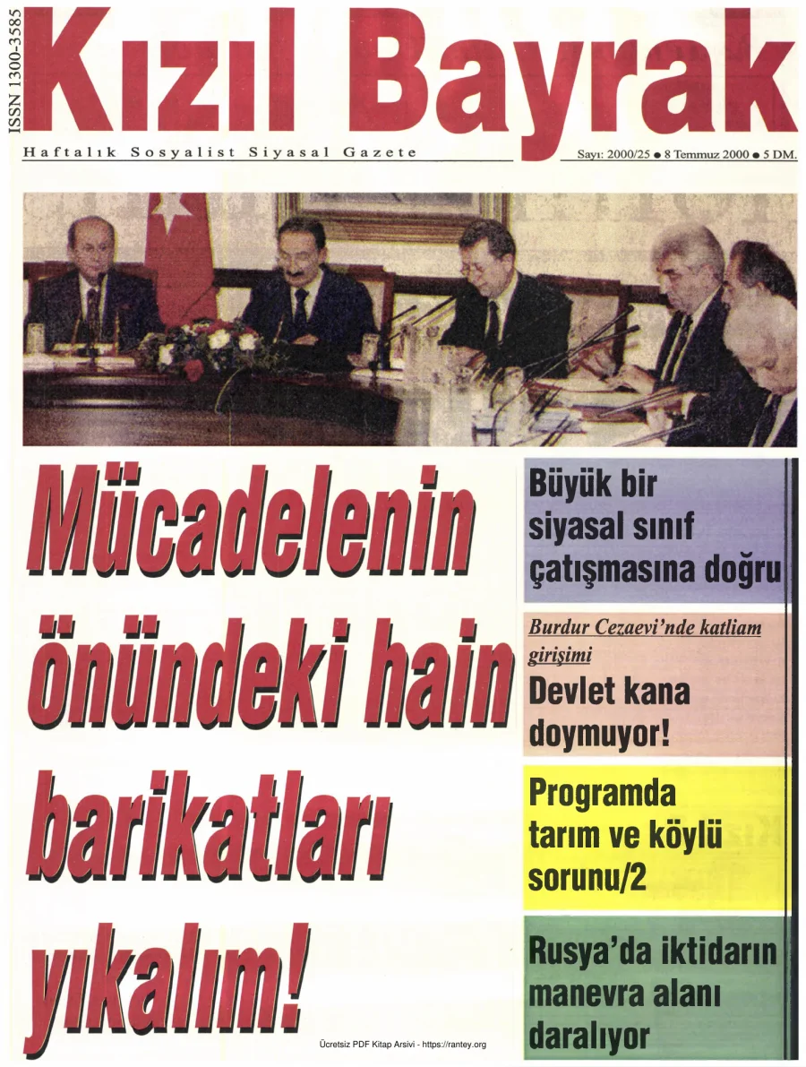 Kızılbayrak Yıl 2000 Sayı 25 8 Temmuz kapak görseli