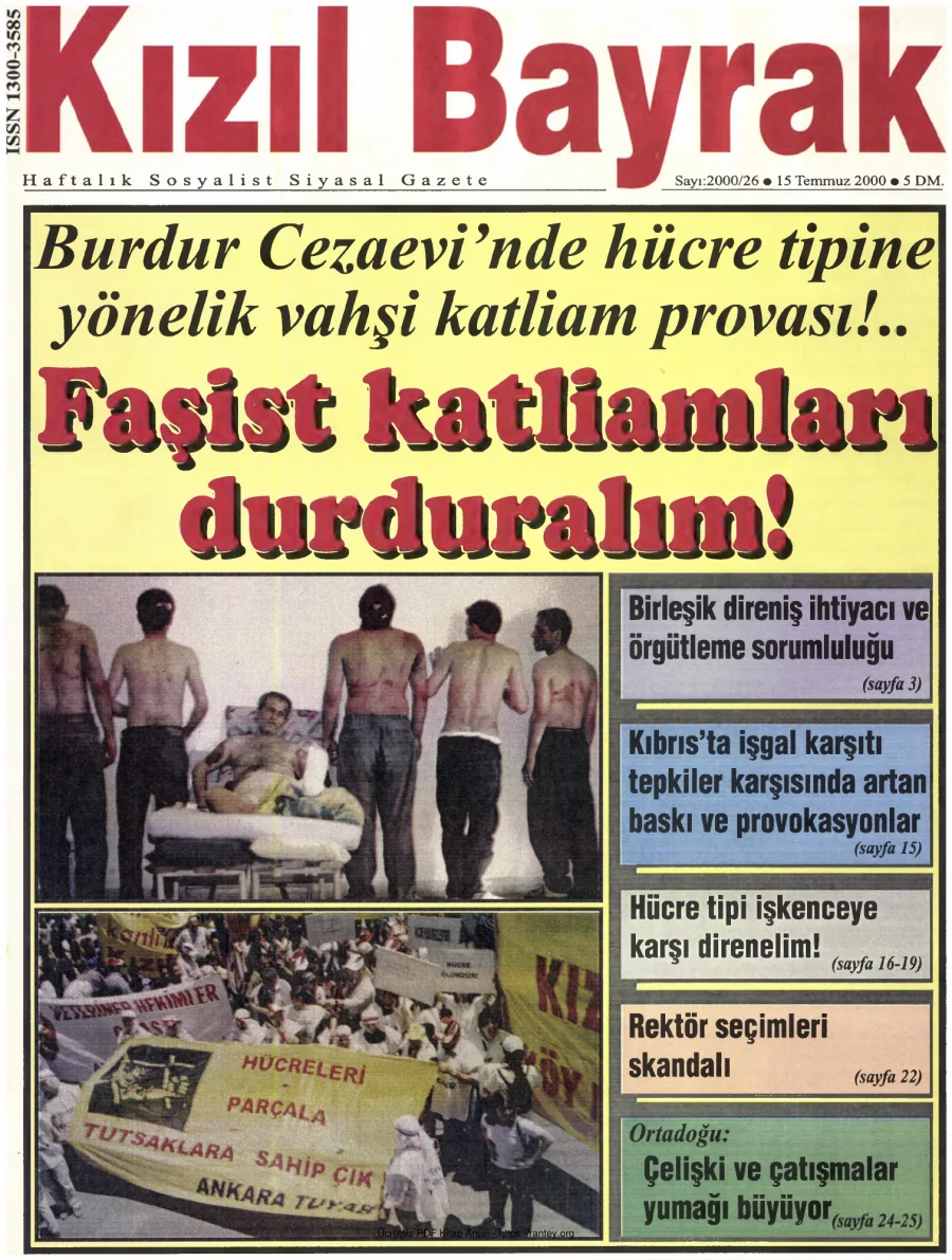 Kızılbayrak Yıl 2000 Sayı 26 15 Temmuz kapak görseli