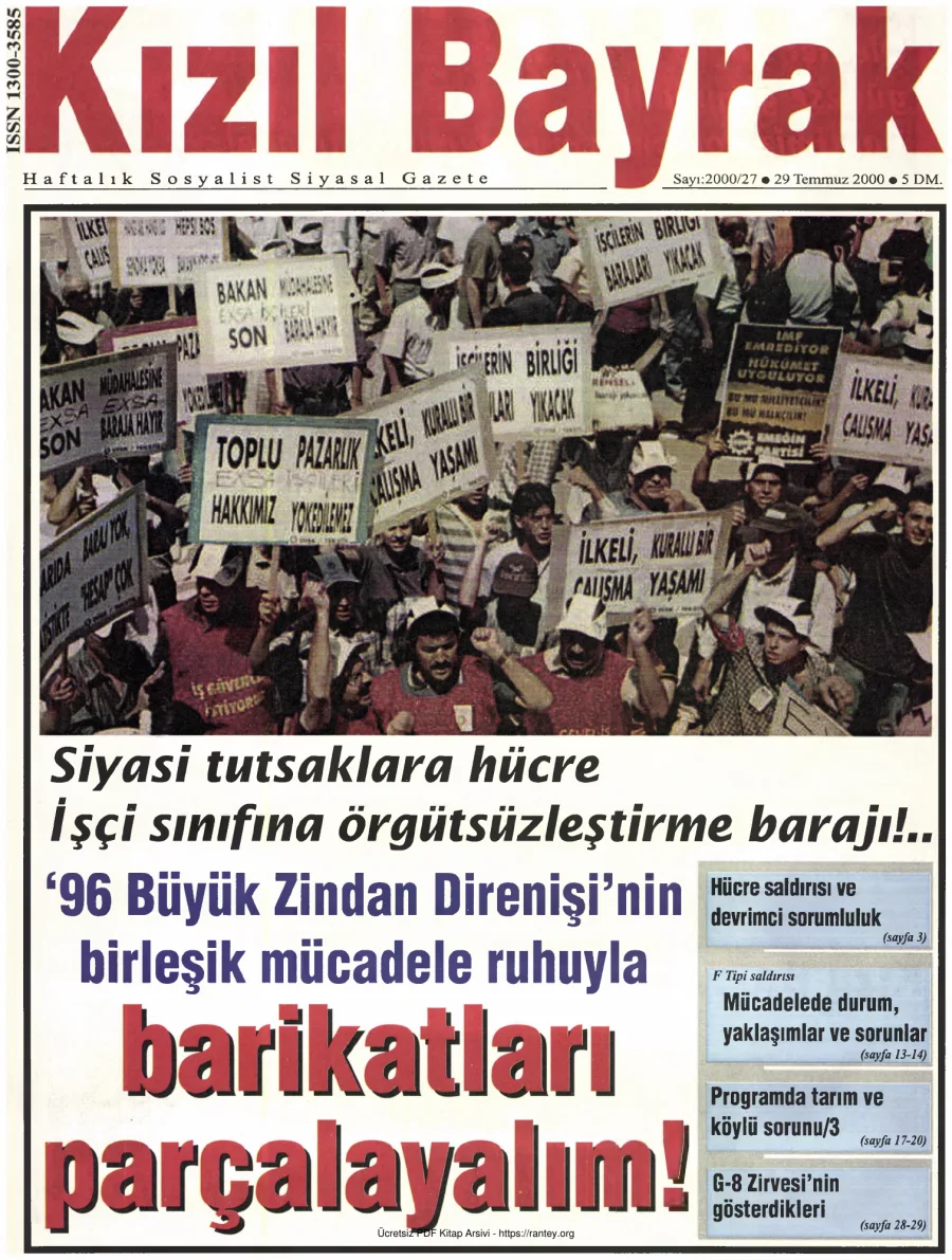 Kızılbayrak Yıl 2000 Sayı 27 29 Temmuz kapak görseli