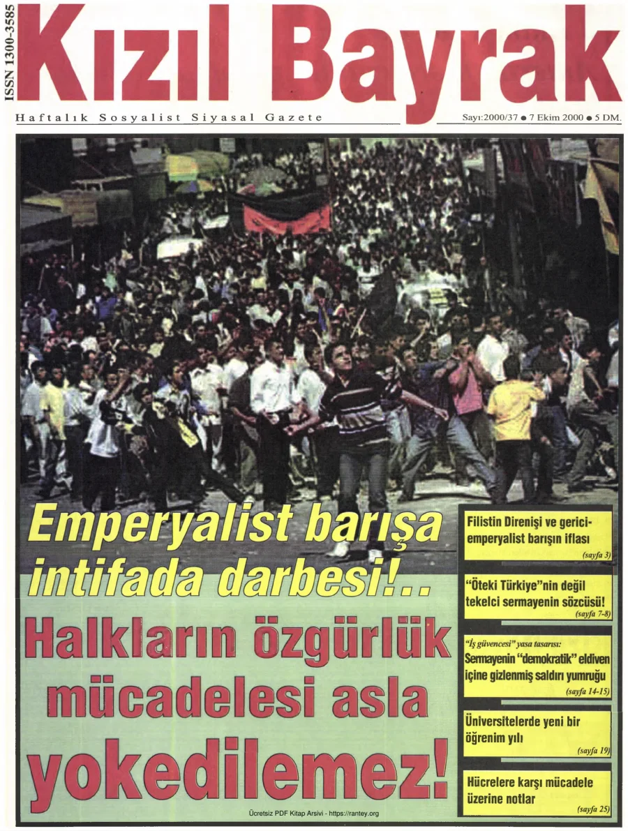 Kızılbayrak Yıl 2000 Sayı 37 7 Ekim kapak görseli