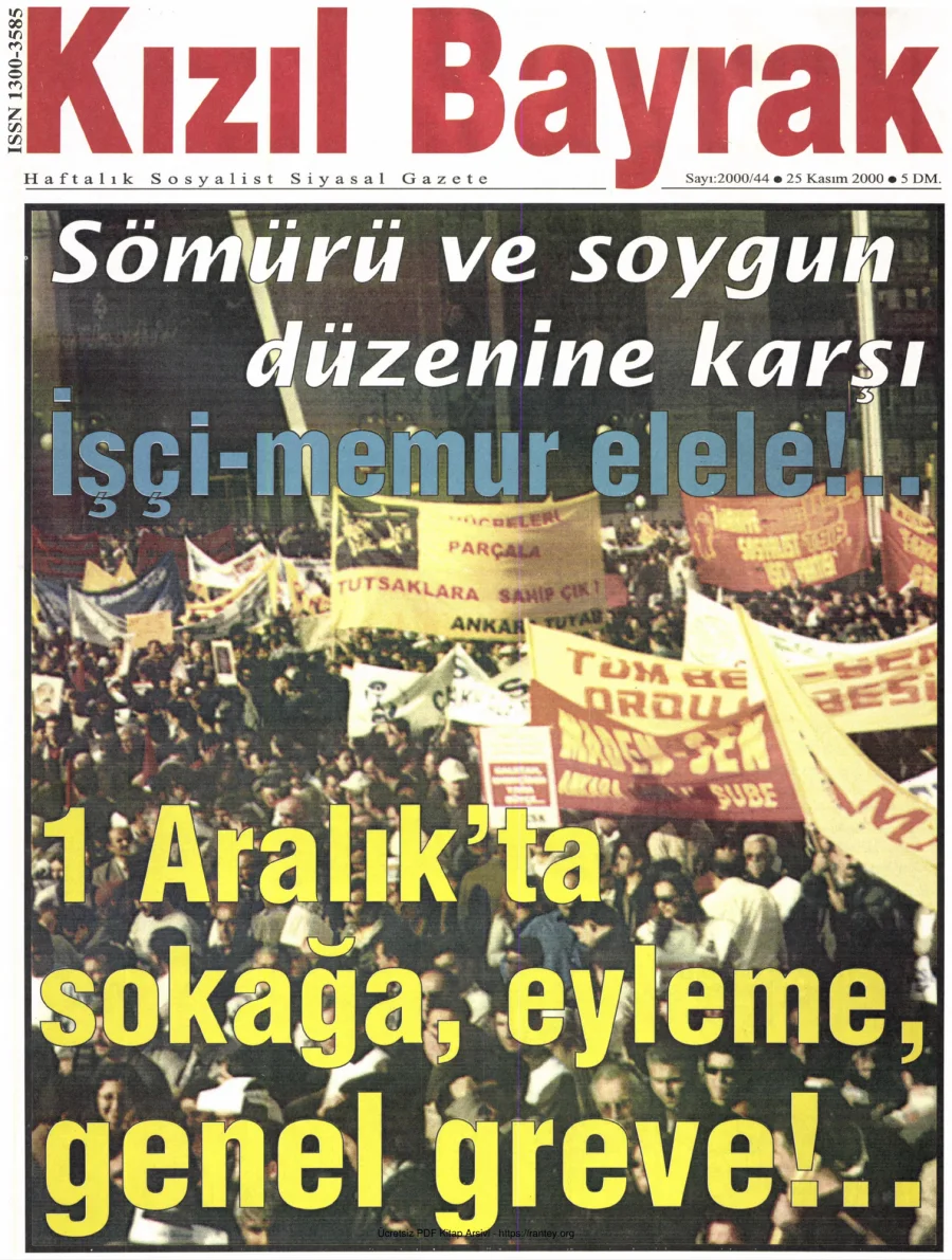 Kızılbayrak Yıl 2000 Sayı 44 25 Kasım kapak görseli