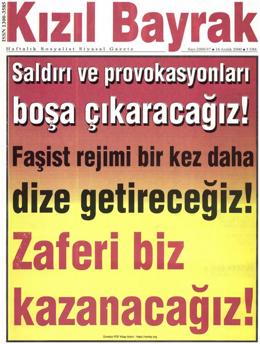Kızılbayrak Yıl 2000 Sayı 47 16 Aralık kapak görseli