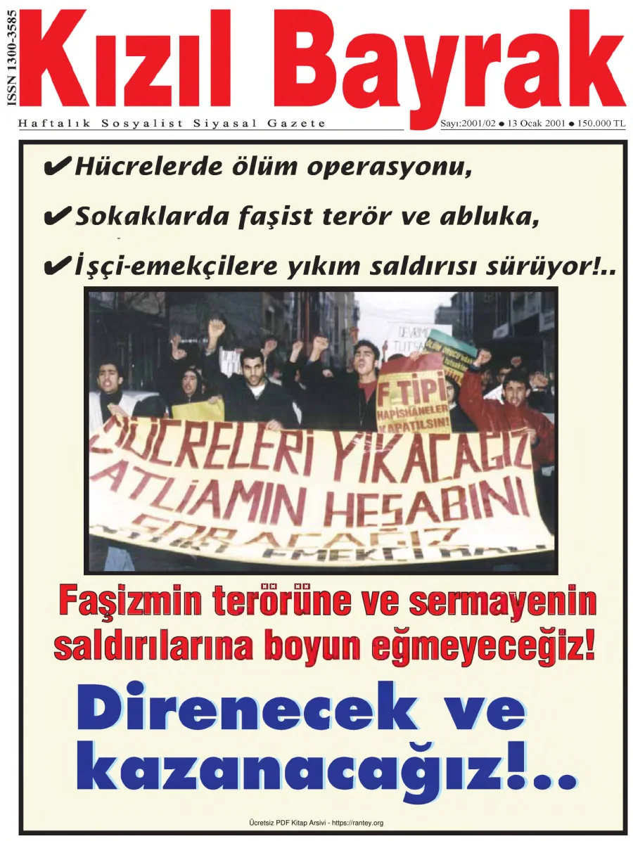 Kızılbayrak Yıl 2001 Sayı 02 13 Ocak kapak görseli