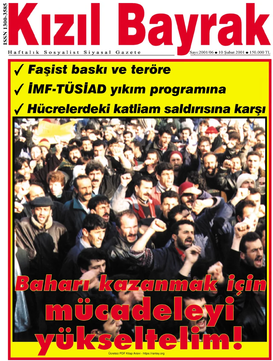 Kızılbayrak Yıl 2001 Sayı 06 10 Şubat kapak görseli
