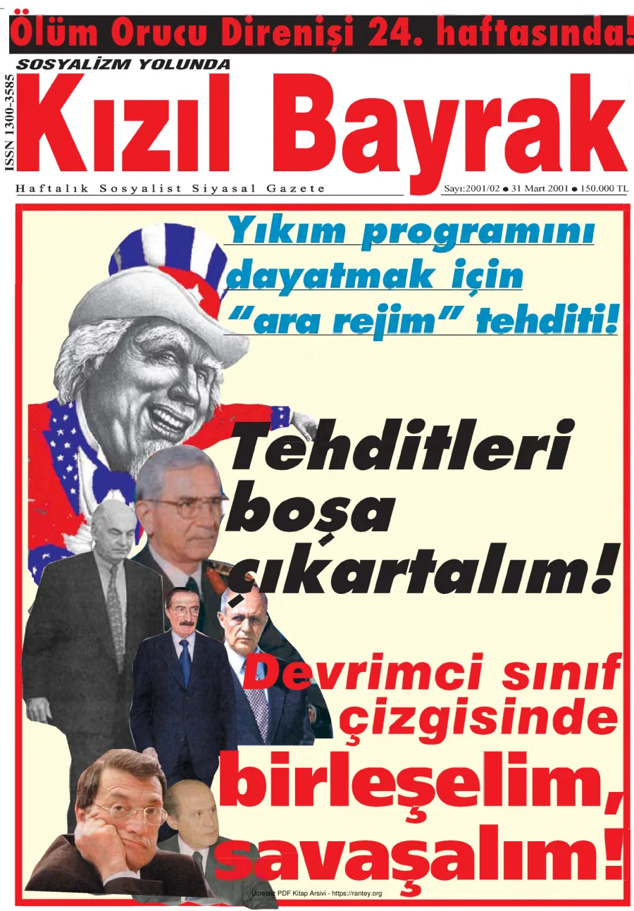 Kızılbayrak Yıl 2001 Sayı 12 31 Mart kapak görseli