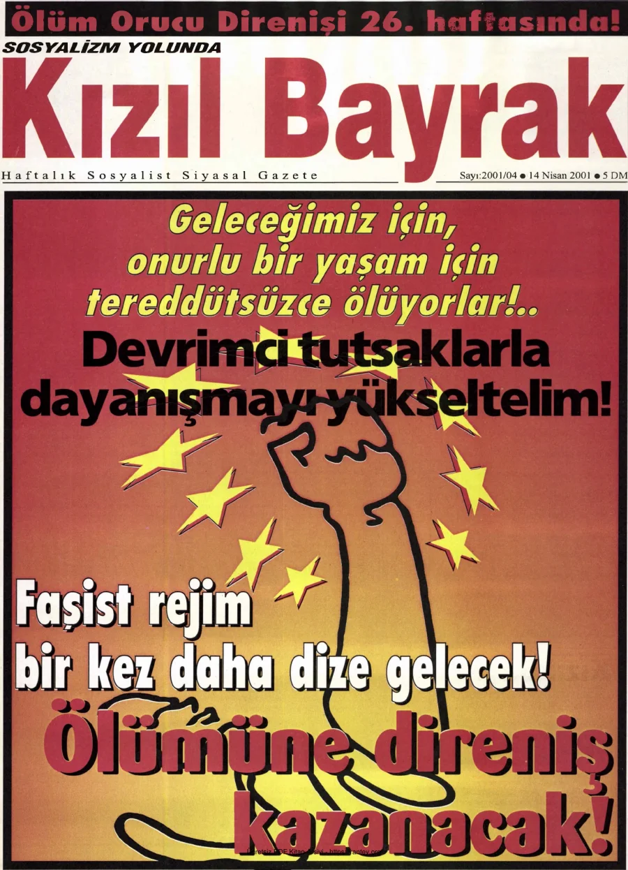 Kızılbayrak Yıl 2001 Sayı 14 14 Nisan kapak görseli