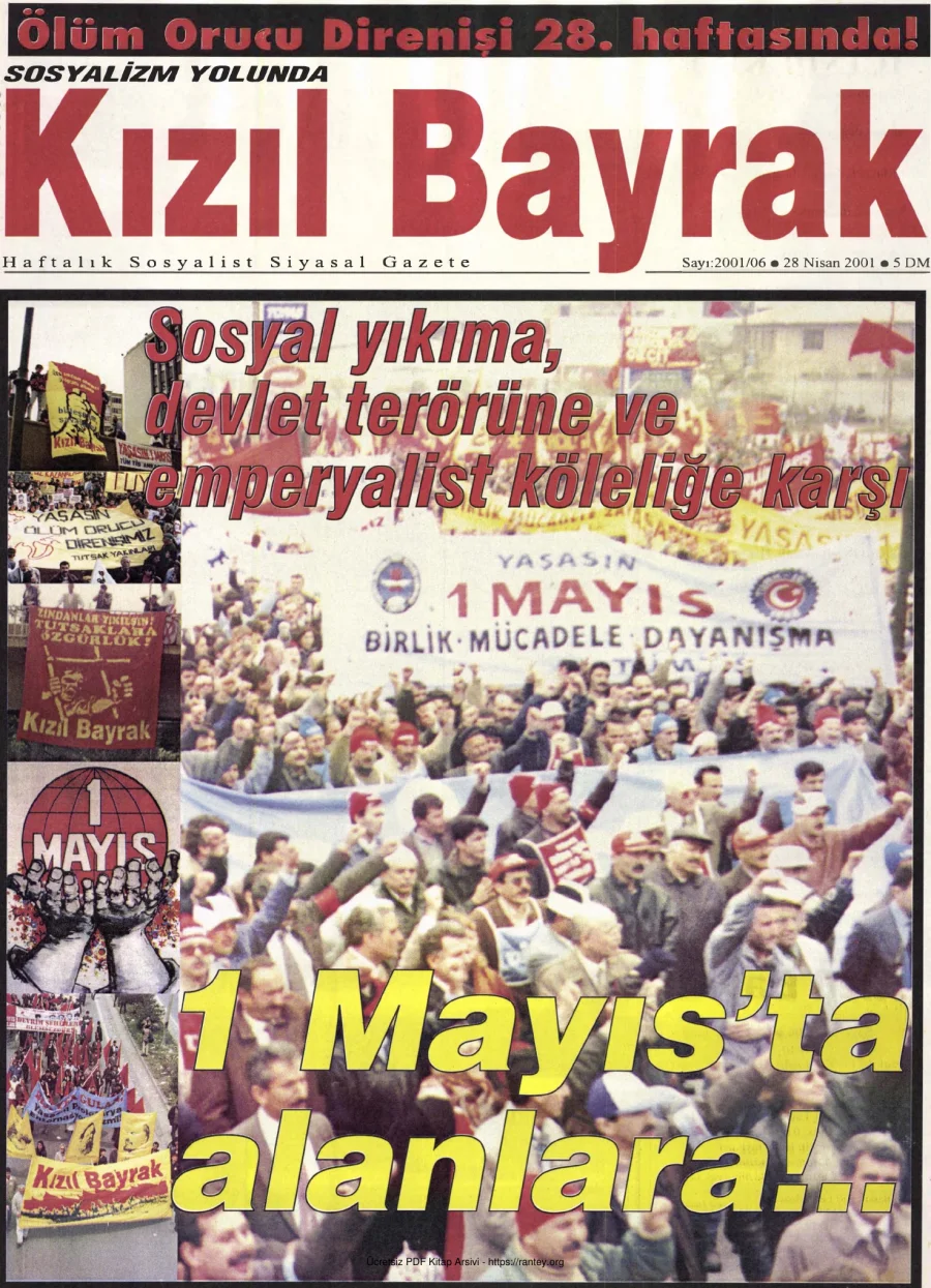 Kızılbayrak Yıl 2001 Sayı 16 28 Nisan kapak görseli