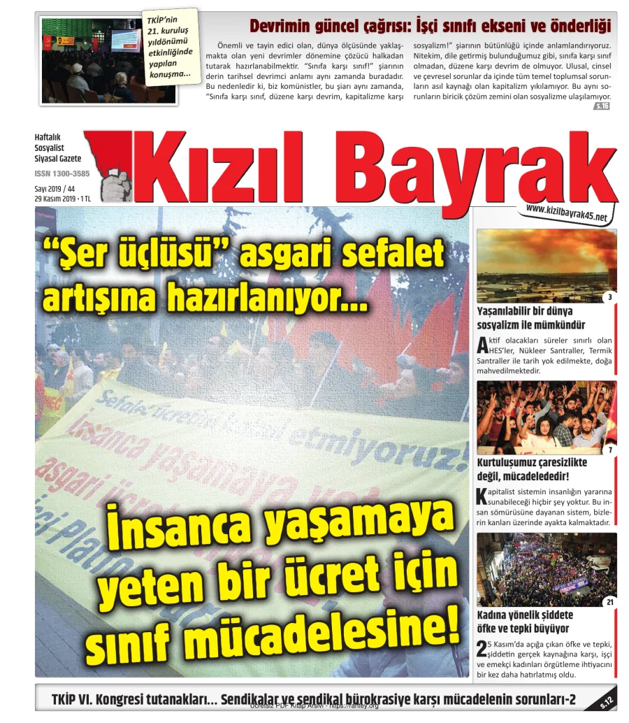 Kızılbayrak Yıl 2019 Sayı 44 29 Kasım kapak görseli