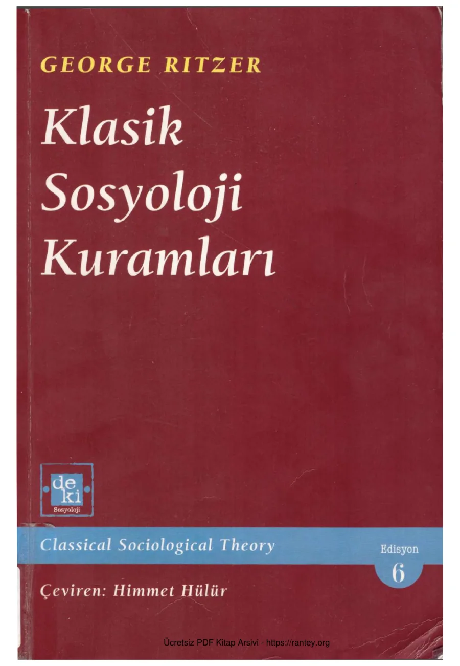 Klasik Sosyoloji Kuramları kapak görseli