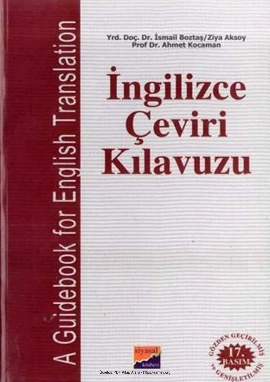 klavuzu A Guidebook for English Translation pdf kapak görseli