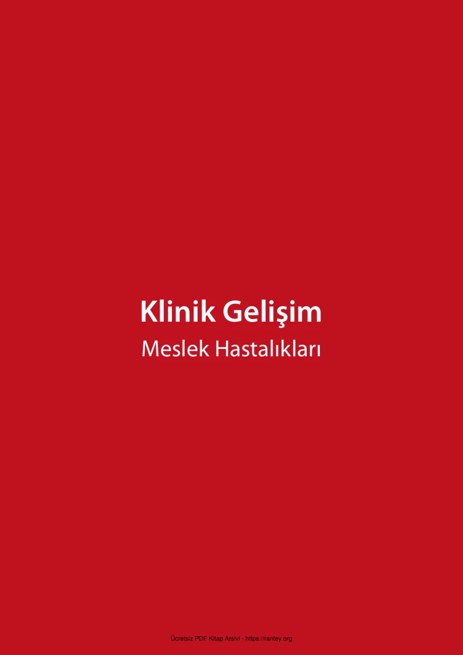 Klinik Gelişim Meslek Hastalıkları kapak görseli