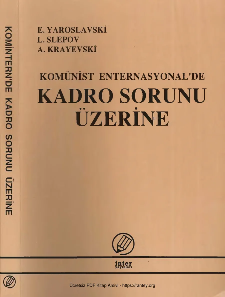 Komünist Enternasyonal'de Kadro Sorunu Üzerine kapak görseli