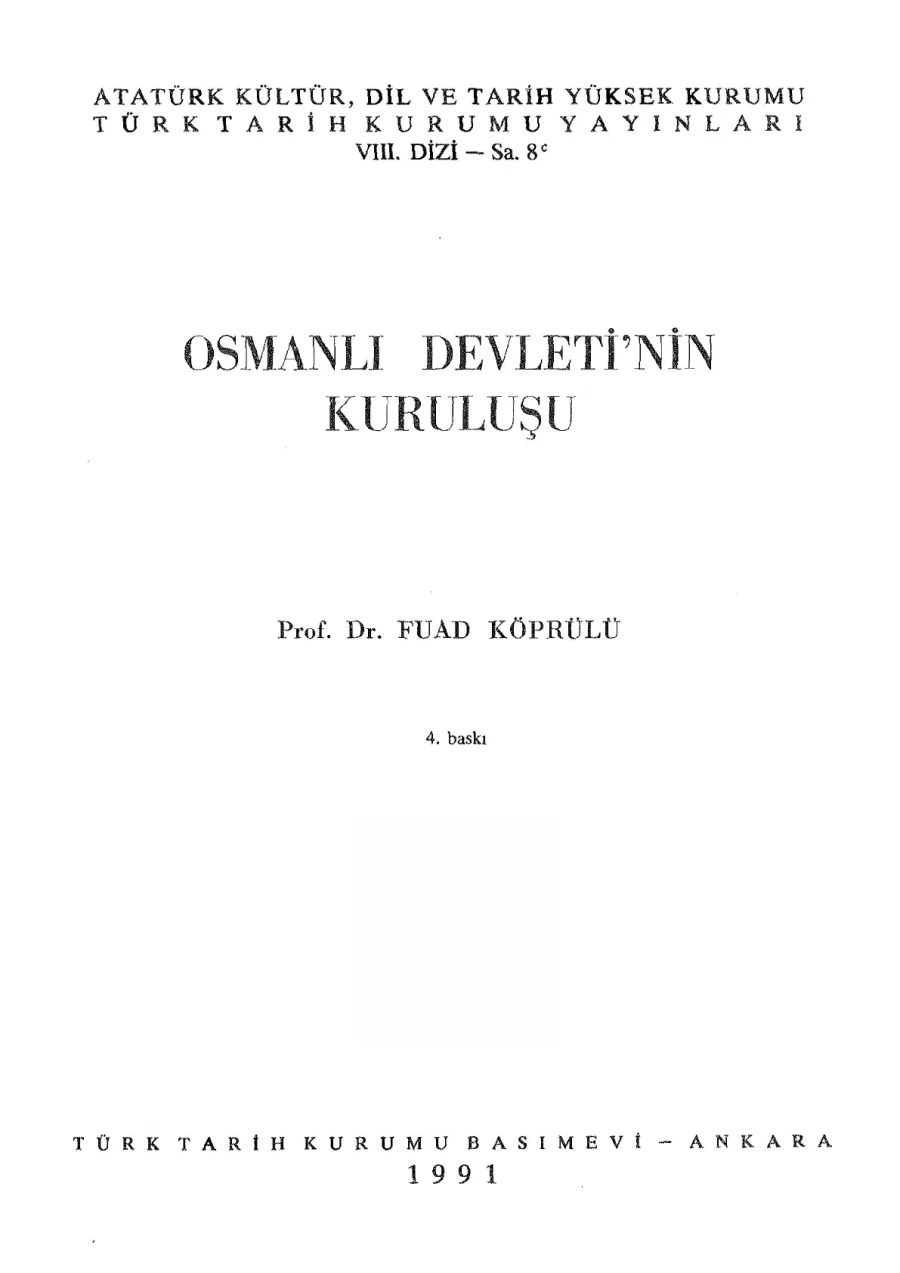 Köprülü Osmanlı Devletinin Kuruluşu kapak görseli