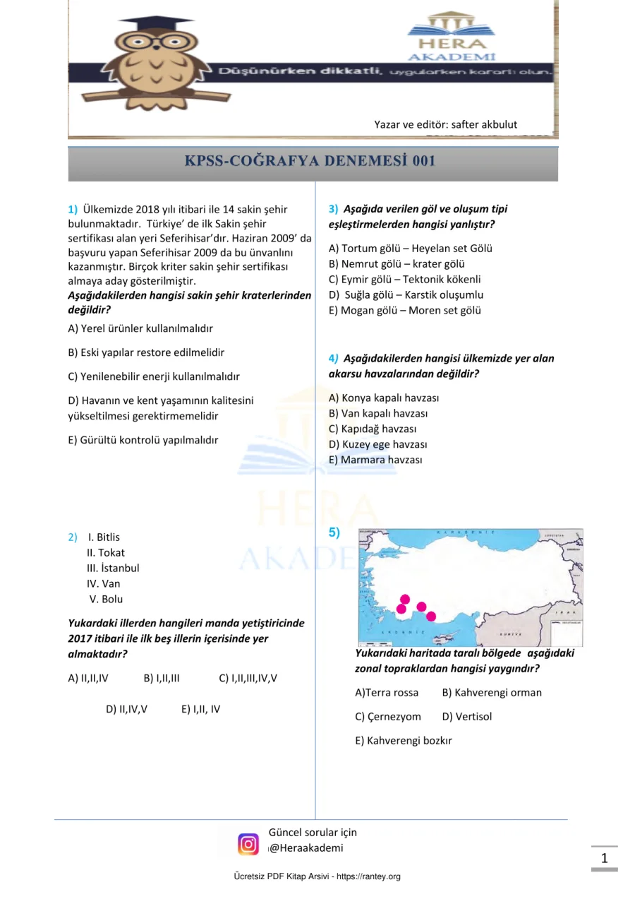 KPSS COĞRAFYA DENEMESİ 001 kapak görseli