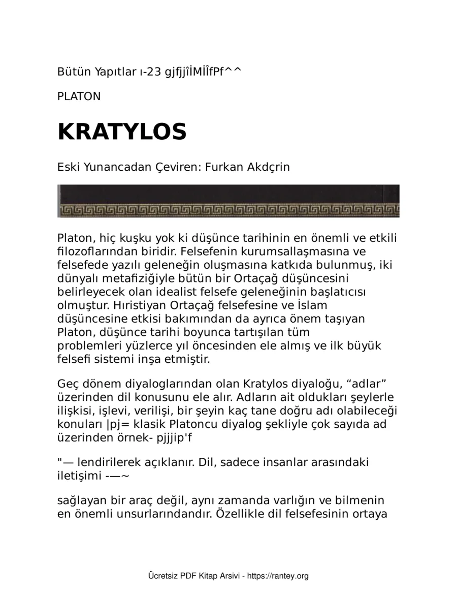 Kratylos kapak görseli