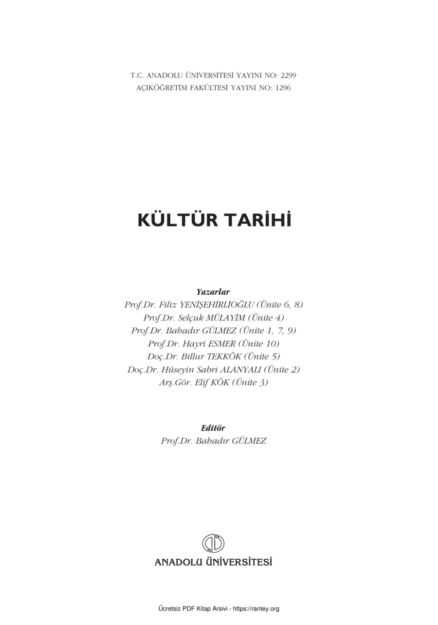 KültürTarihi KUL102U kapak görseli