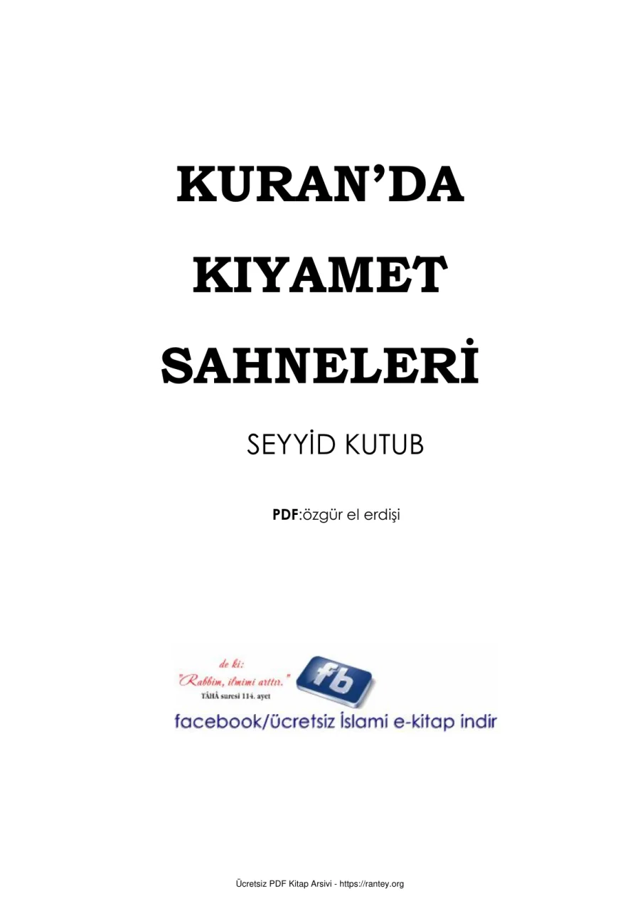 KURANDA KIYAMET SAHNELERİ SEYYİD KUTUB = Ebu Abdulmumin Tekin Mıhçı kapak görseli