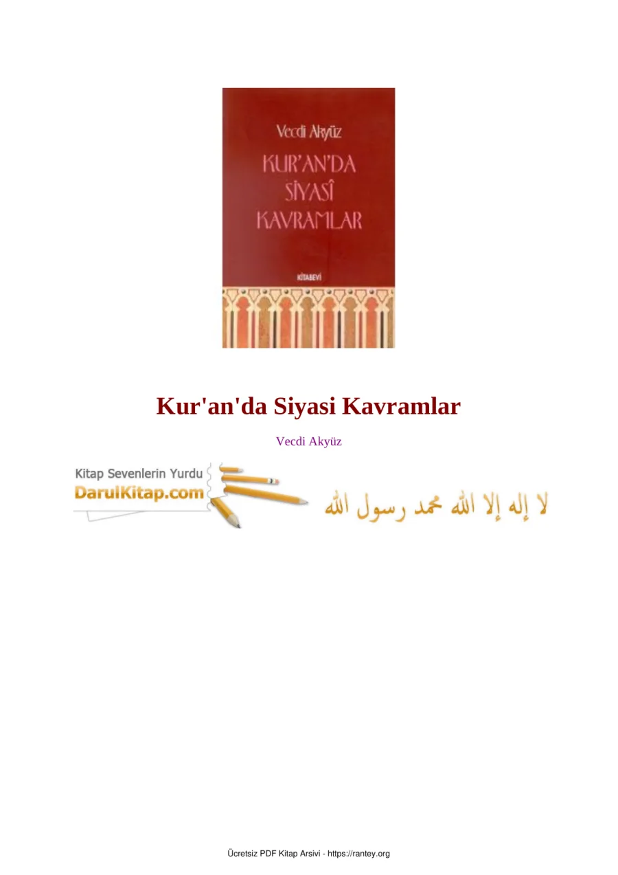 KURANDA SİYASİ KAVRAMLAR Ebu Abdulmumin Tekin Mıhçı kapak görseli