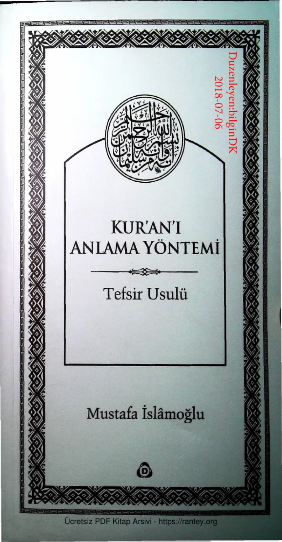 Kurani Anlama YontemiTefsir Usulu kapak görseli
